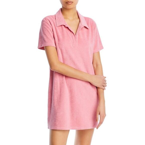 NWT! WAYF Terry Polo Pink Shirt Dress - Size XS - Picture 1 of 5